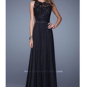 La Femme Black Prom Dress